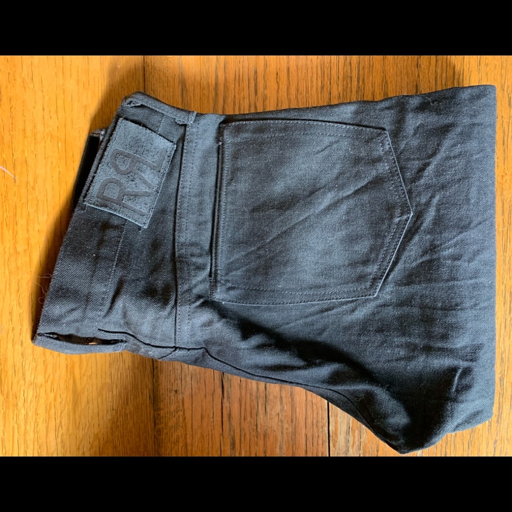 RRL raw black slim fit denim. 31 x 34